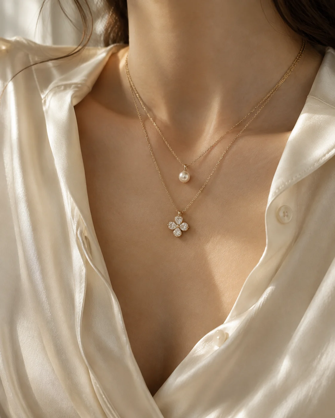 Layered ANGEL MYTH necklaces